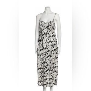 Nicole Miller Monochrome Floral Midi Dress